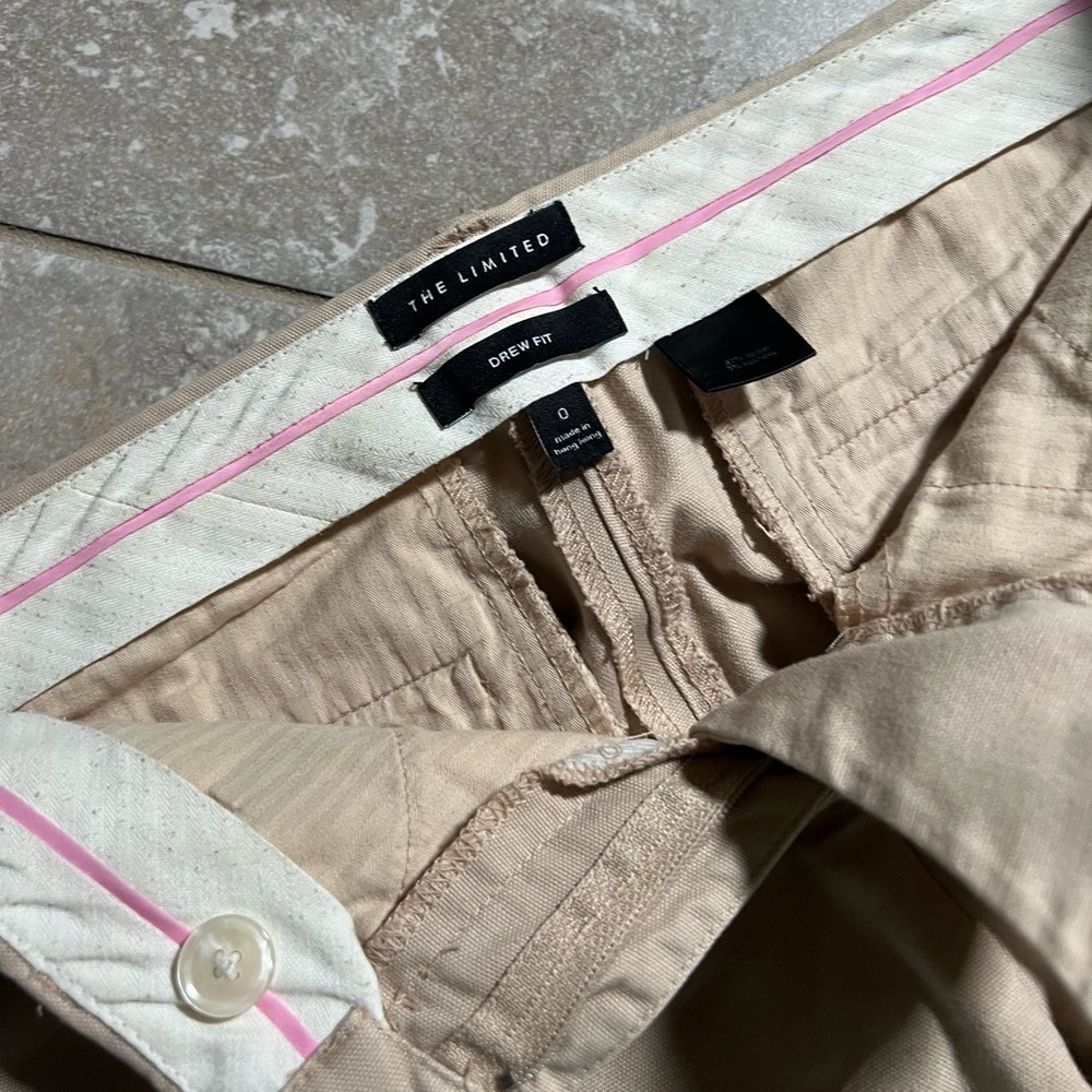 The Limited Tan Dress Pants with Pink Trim